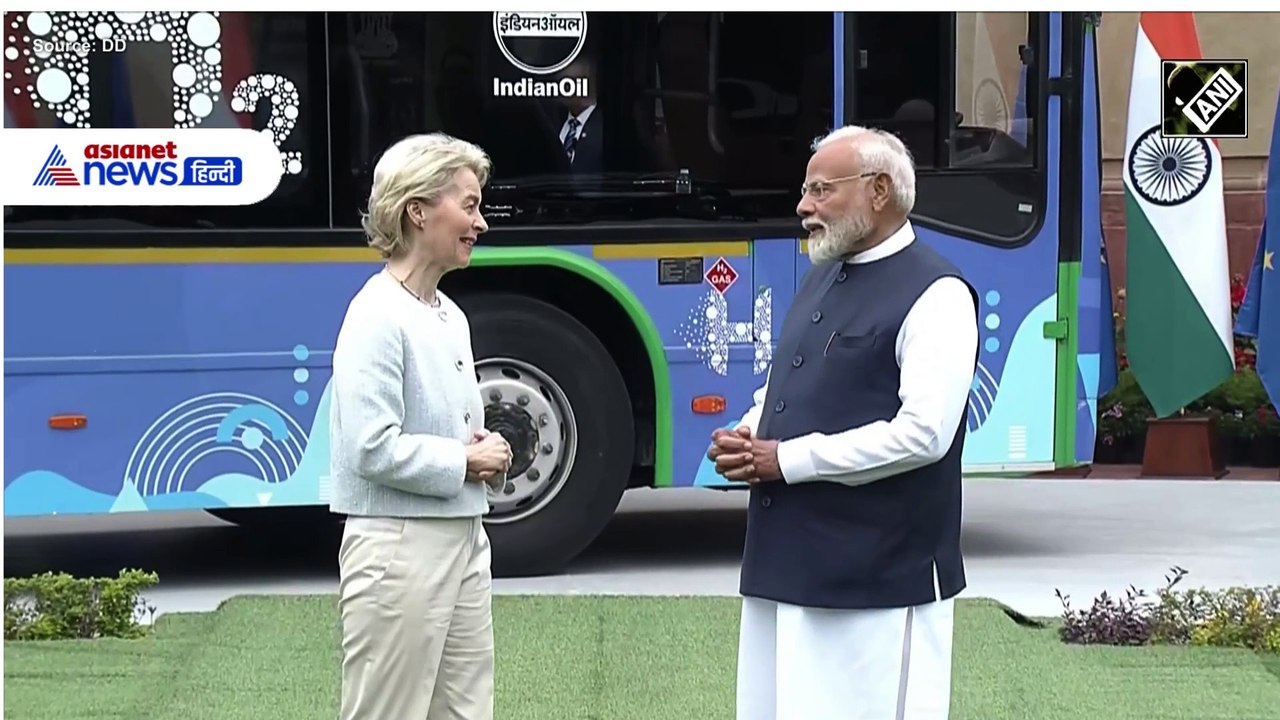 European Commission की President Ursula von der Leyen ने Hyderabad House में PM Modi से की मुलाकात
