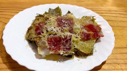 Flores de alcachofa con jamón ¡en 15 minutos!