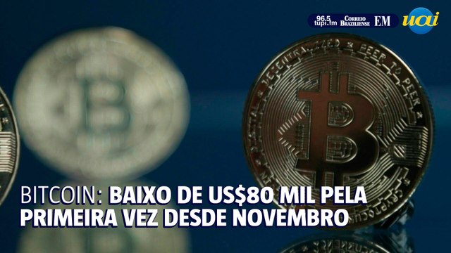 Cotação do bitcoin fica abaixo de US$ 80.000 pela 1ª vez desde novembro