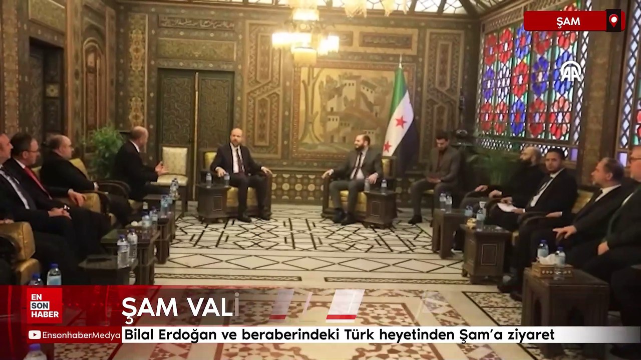 Bilal Erdoğan ve beraberindeki Türk heyetinden Şam'a ziyaret