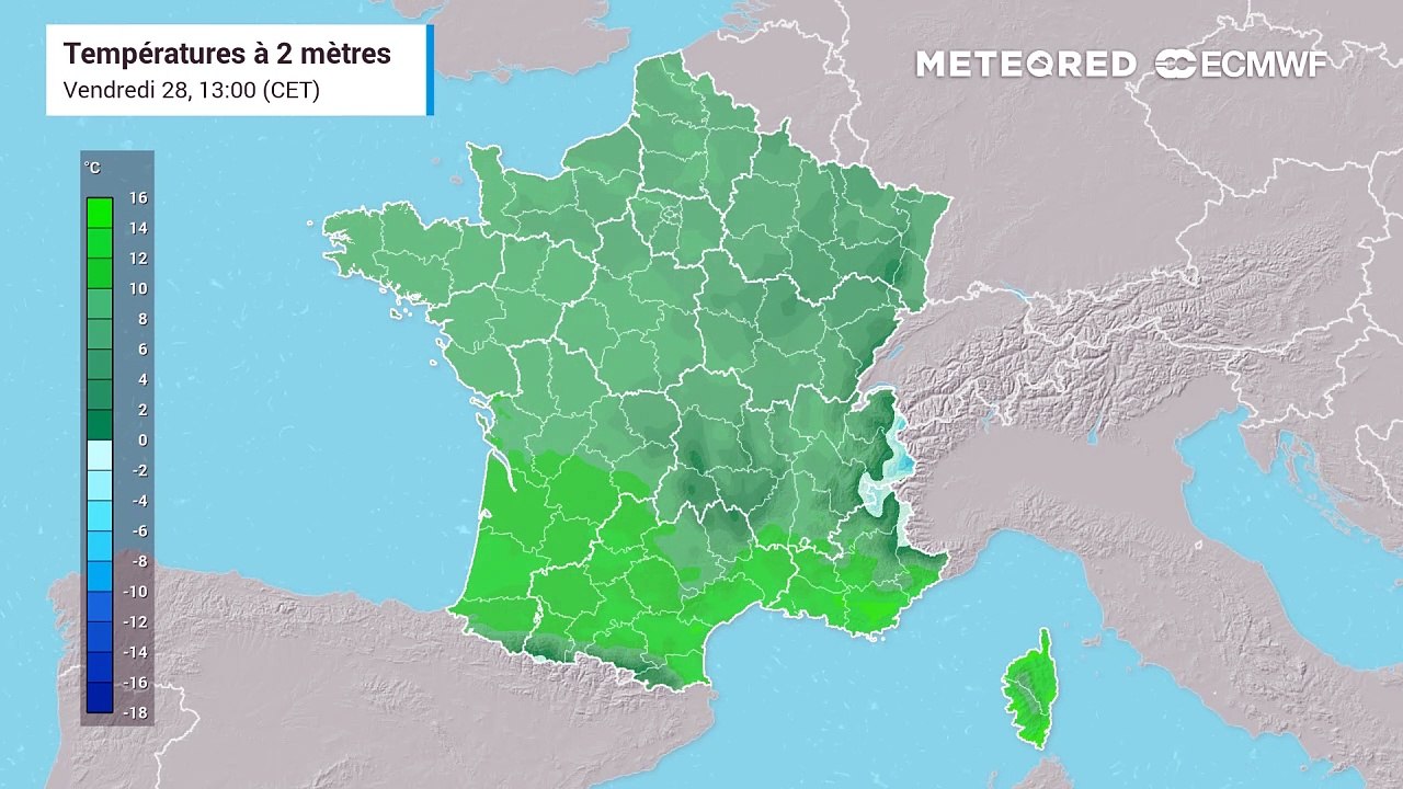 Températures en baisse