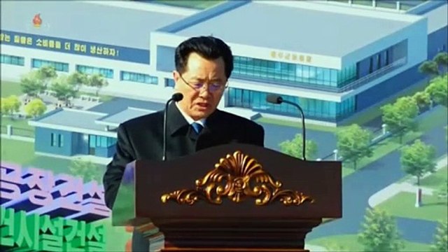 Cerimônias de início das obras das fábricas da indústria local e da Empresa de Gestão de Cereais do condado de Hwangju