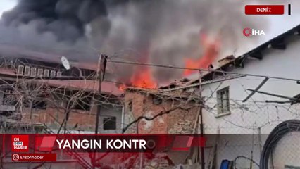 Denizli’de iki katlı evde yangın çıktı