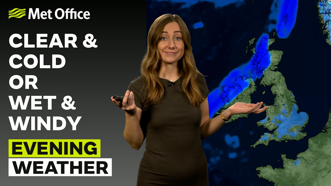 Met Office Friday Evening Weather Forecast 28/02/2025 - Frost in the south, cloudier north