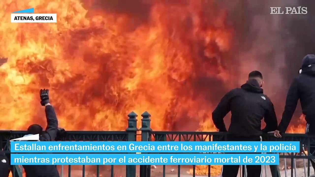 Estallan enfrentamientos en Grecia durante las protestas por el accidente mortal ferroviario de 2023
