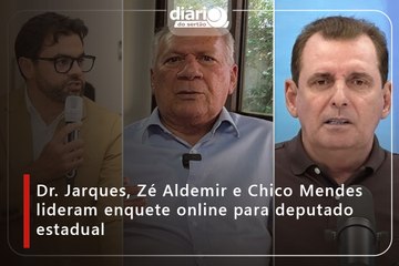 Dr. Jarques, Zé Aldemir e Chico Mendes lideram enquete online para deputado estadual