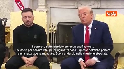 Trump a Zelensky: Spero di essere ricordato come un pacificatore