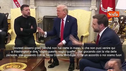 Trump duro con Zelensky: Ti metti in pessima posizione, giochi con III guerra mondiale