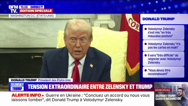 Donald Trump: On ne peut pas faire d'accord sans compromis, donc Volodymyr Zelensky va devoir en faire faire