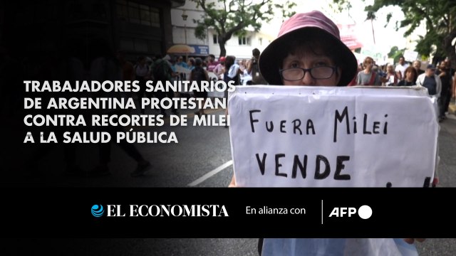 Trabajadores sanitarios de Argentina protestan contra recortes de Milei a la salud pública