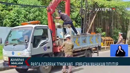 Jembatan Mahakam Ditutup Usai Ditabrak Tongkang, Kemacetan Tak Terhindarkan