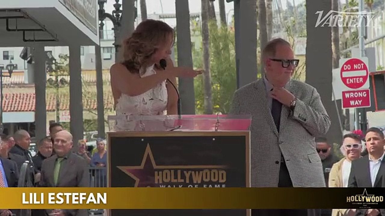Lili Estefan speaks at her Hollywood Walk of Fame ceremony