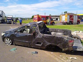 Acidente deixa duas pessoas feridas na BR-282 em Catanduvas
