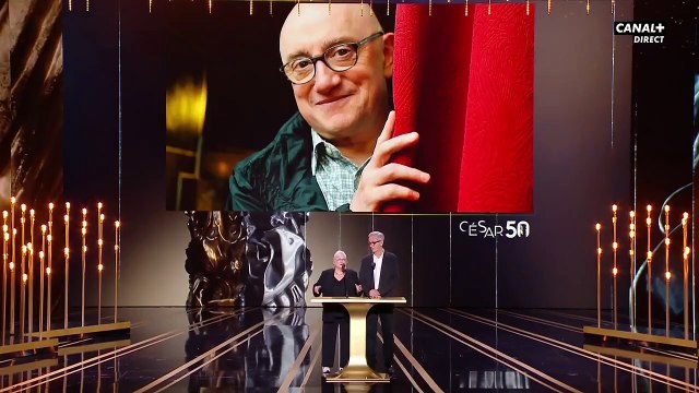 Plus de quatre mois après la perte soudaine de Michel Blanc, sa compagne Ramatoulaye Diop présente aux César avec deux membres du Splendid : J'arrive pas à m'y faire , capture d'écran Canal+.