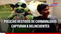 Policías vestidos de carnavaleros capturan a presuntos traficantes de droga en Iquitos: Un efectivo se disfrazó de Chullachaqui