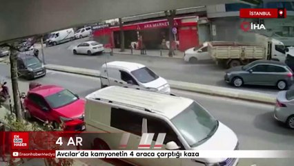 İstanbul Avcılar’da kamyonetin 4 araca çarptığı kaza