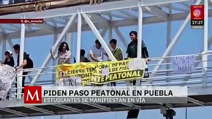 Estudiantes de la BUAP exigen colocar paso peatonal en la Vía Atlixcáyotl