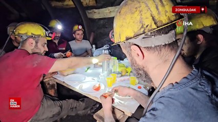 Zonguldak'ta maden işçileri ilk sahurlarına niyetlendi