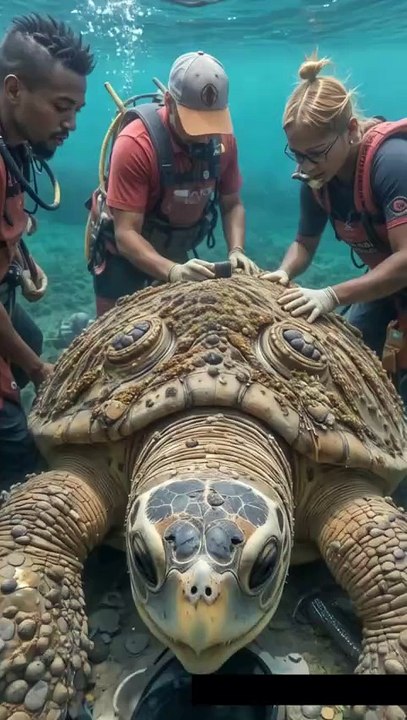 🧼🐢 Rescuing a Giant Turtle Covered in Barnacles! INCREDIBLE Transformation! 🌊✨