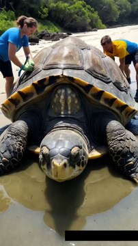 🐢✨ Rescuing a Giant Sea Turtle Covered in Barnacles! INCREDIBLE Transformation! 💙🧼