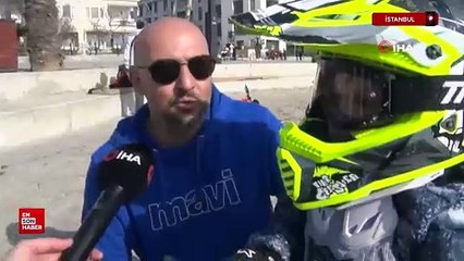 İstanbul'da 3 buçuk yaşında motocross tutkunu minikten göz dolduran performans
