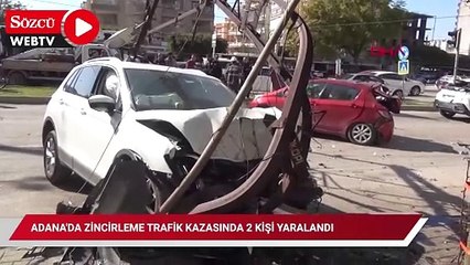 Adana'da zincirleme trafik kazasında 2 kişi yaralandı
