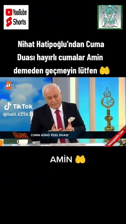 Nihat Hatipoğlu Dini Sohbet CUMA DUASI #KısaDua Konya dua Grubu  #KısaVideo #shorts