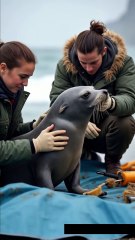 🦭✨ Rescue Team Scrubs Giant Seal Covered in Barnacles! Must-See Transformation! 💙🧼