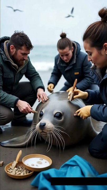 ✨ Epic Seal Makeover! Rescue Team Scrubs Barnacle-Covered Giant! 🧼