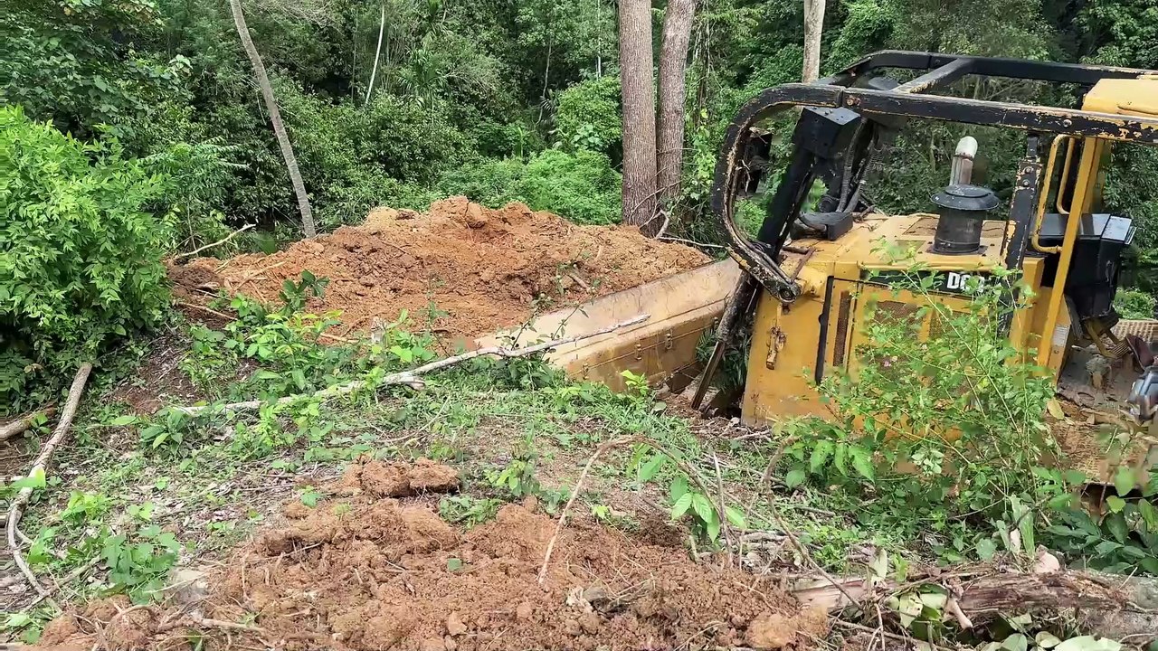 Working Efficiency of Bulldozer D6R XL Forming Palm Terraces in Plantations