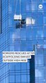 New York : Les images effrayantes de laveurs de vitres au 78e étage d'un building sur Columbus Circle dont la nacelle s'envole avant de frapper les vitres de l'immeuble