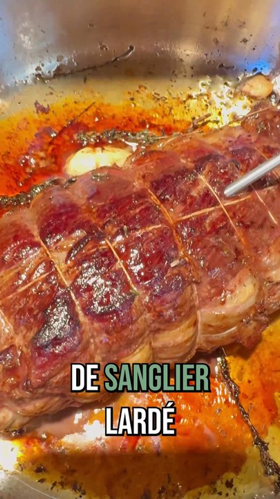📸🔥 Rôti de Sanglier Lardé au Porc Noir de Bigorre🍷🍖
