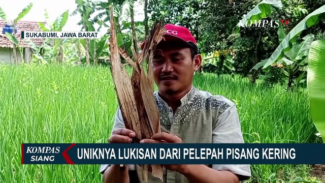 Asep Suryana Sulap Limbah Pelepah Pisang Kering Jadi Lukisan Bernilai Jual