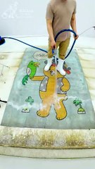 Satisfying Video - Cute Bear Rug Saved From The Landfill - ASMR Carpet Cleaning #shorts