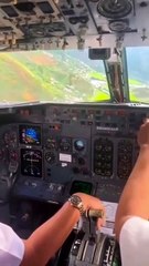 Crazy landing by traine pilot at Bhutan airport