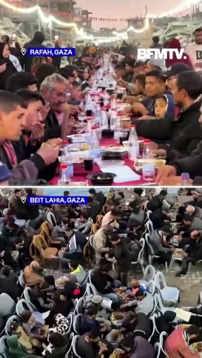 À Gaza, les Palestiniens se réunissent pour rompre le jeûne lors du premier jour du Ramadan