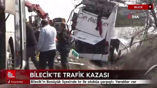 Bilecik’in Bozüyük ilçesinde tır ile otobüs çarpıştı: Yaralılar var