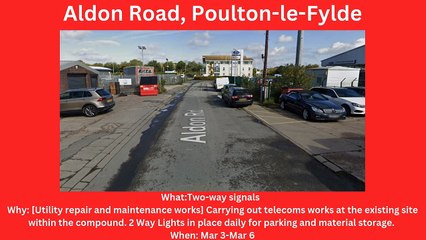 Fylde & Wyre roadworks Mar 3-Mar 9