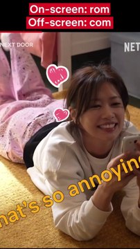 Ad libbing cute gestures between takes Love Next Door Jung Haein ,JungSomin | Netflix