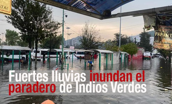Fuertes lluvias inundan el paradero de Indios Verdes
