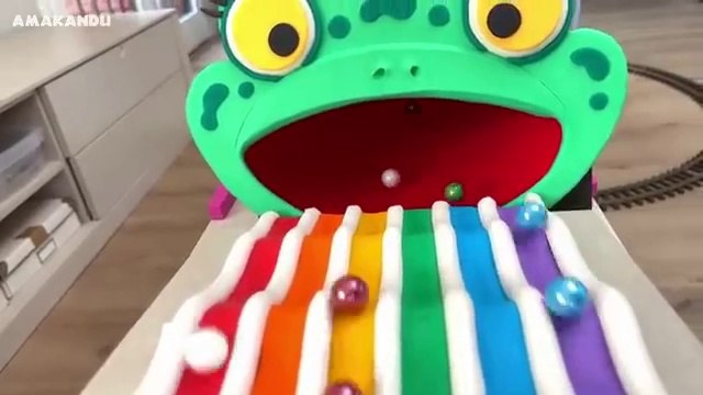 Marble Run Race Plasticine Frog ASMR Pop Tube