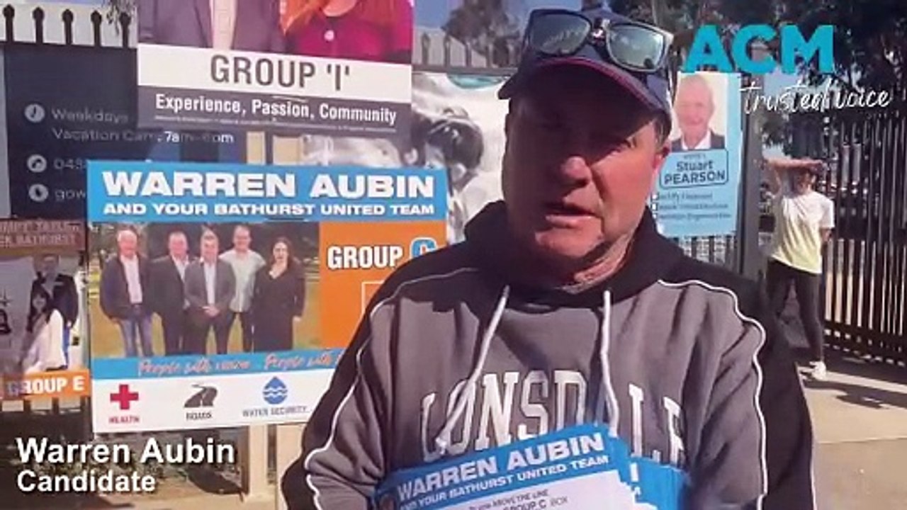 Warren Aubin at a polling booth