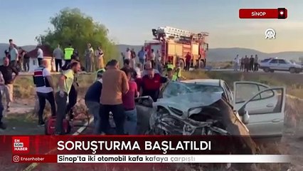 Sinop'ta iki otomobil kafa kafaya çarpıştı