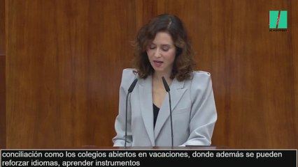 Ayuso obligará a los nuevos colegios a que tengan jornada partida