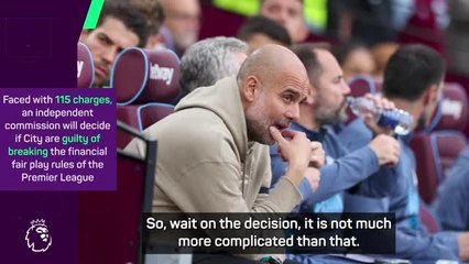 Video herunterladen: 'Hopefully the last time I agree with Tebas' - Guardiola thinks Premier League clubs want Man City sanctioned