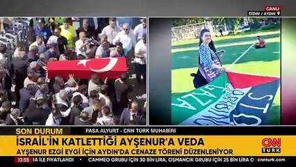 İsrail askerlerince katledilen Ayşenur Ezgi Eygi'ye veda!