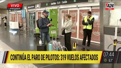 ✈️ CONTINÚA EL PARO DE PILOTOS: 319 VUELOS EFECTIVOS