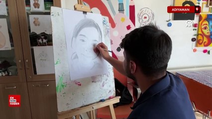 Adıyaman'da genç ressamlar Narin'i resmetti