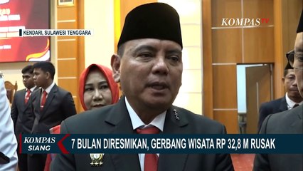 7 Bulan Diresmikan, Gerbang Kendari dengan Anggaran Rp32,8 Miliar Rusak