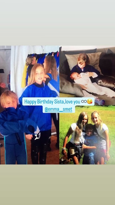 "Joyeux anniversaire, ma sister, je t'aime tant" a-t-il écrit en anglais avec une photo d'elle le tenant dans ses bras.Cameron Smet a publié un message sur Instagram pour l'anniversaire de sa petite soeur Emma